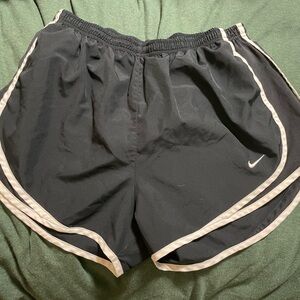 Nike Women's Black and White Athletic Shorts
